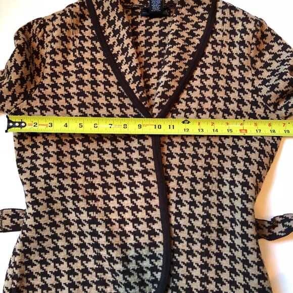 Willi Smith, Brown, Houndstooth, knit, wool-blend, sweater jacket blazer, Sz PM - Picture 6 of 7
